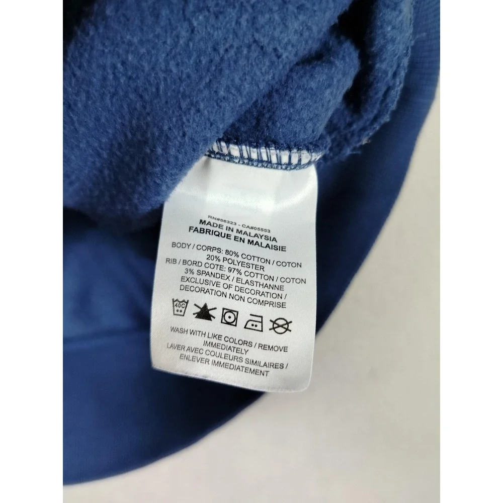 Nike Sweatshirt Mens Medium Blue Fleece Pullover Center Swoosh Athletic Thrashed